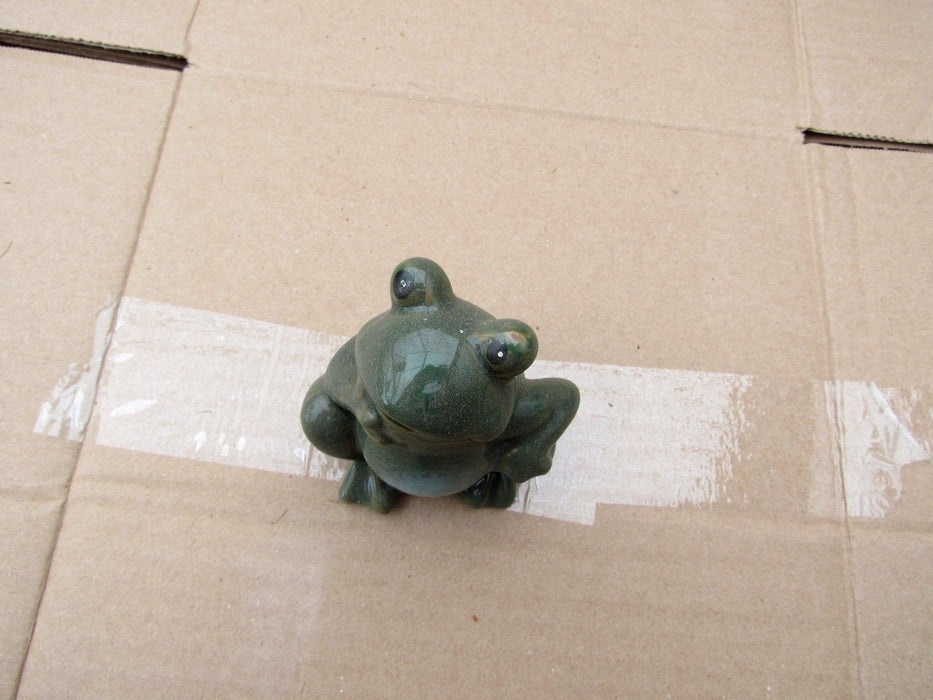Glazed Ceramic Frog Figurine Top