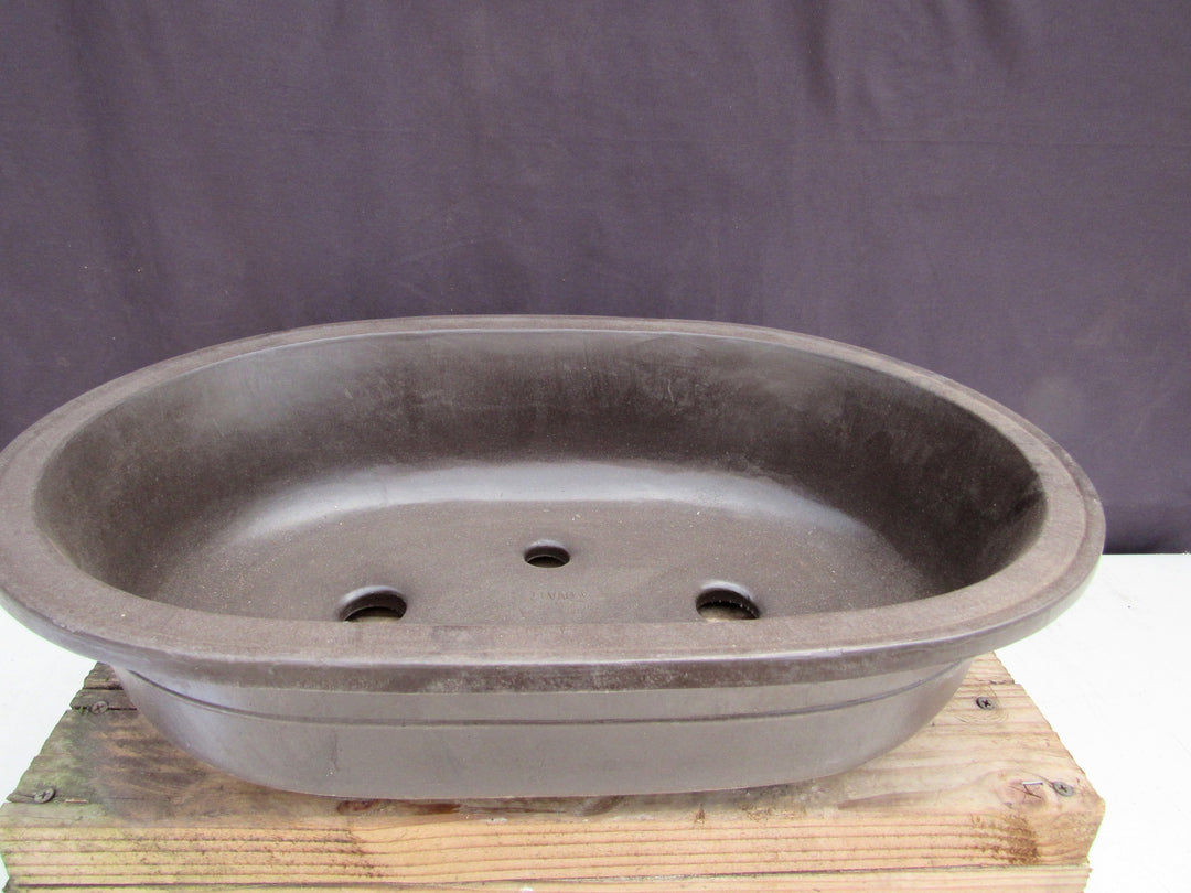 Brown Oval Mica Bonsai Pot - 18.25"