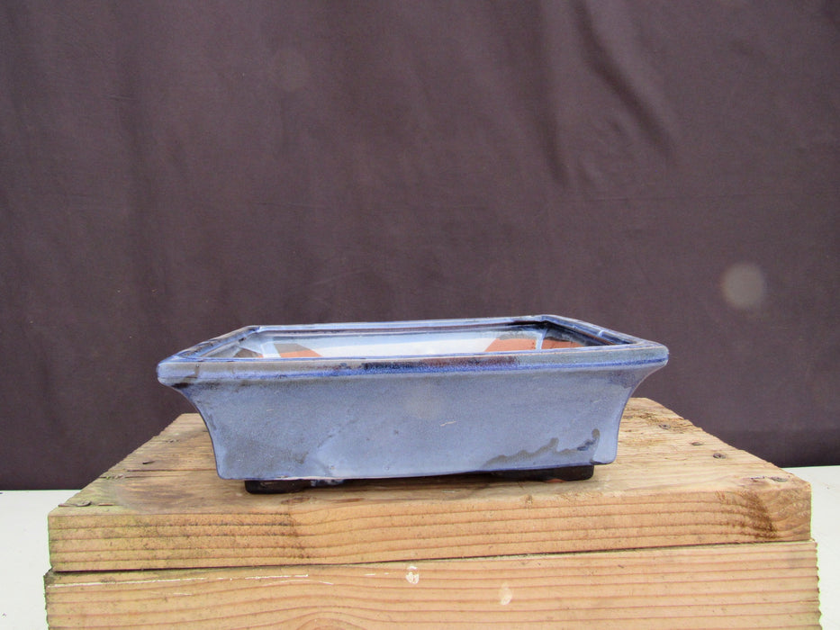 Marble Blue Ceramic Bonsai Pot - Rectangle