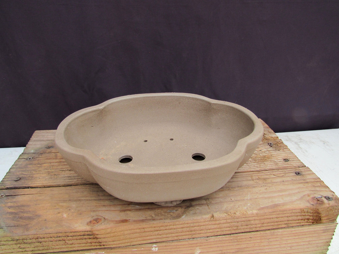 Unglazed Ceramic Professional Bonsai Pot - Lotus - Inside