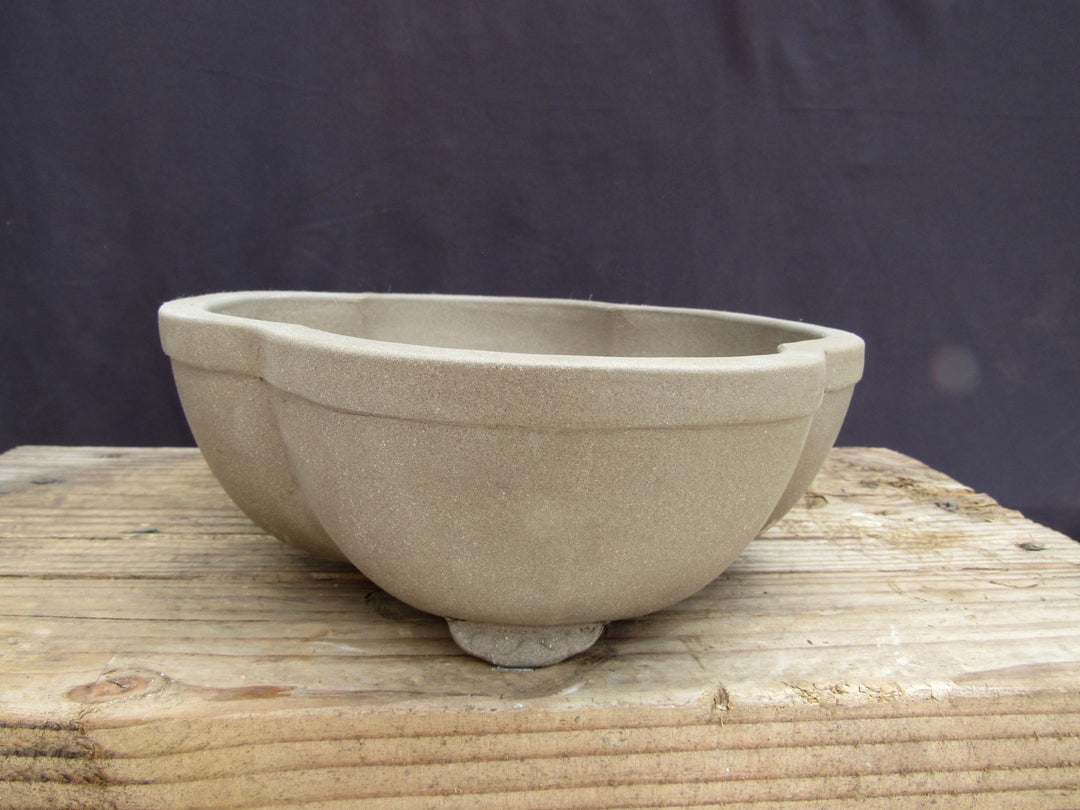 Unglazed Ceramic Professional Bonsai Pot - Lotus - Side