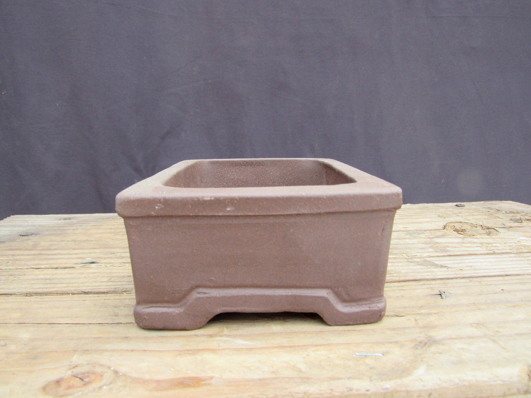Unglazed Ceramic Professional Bonsai Pot - Rectangle - Side