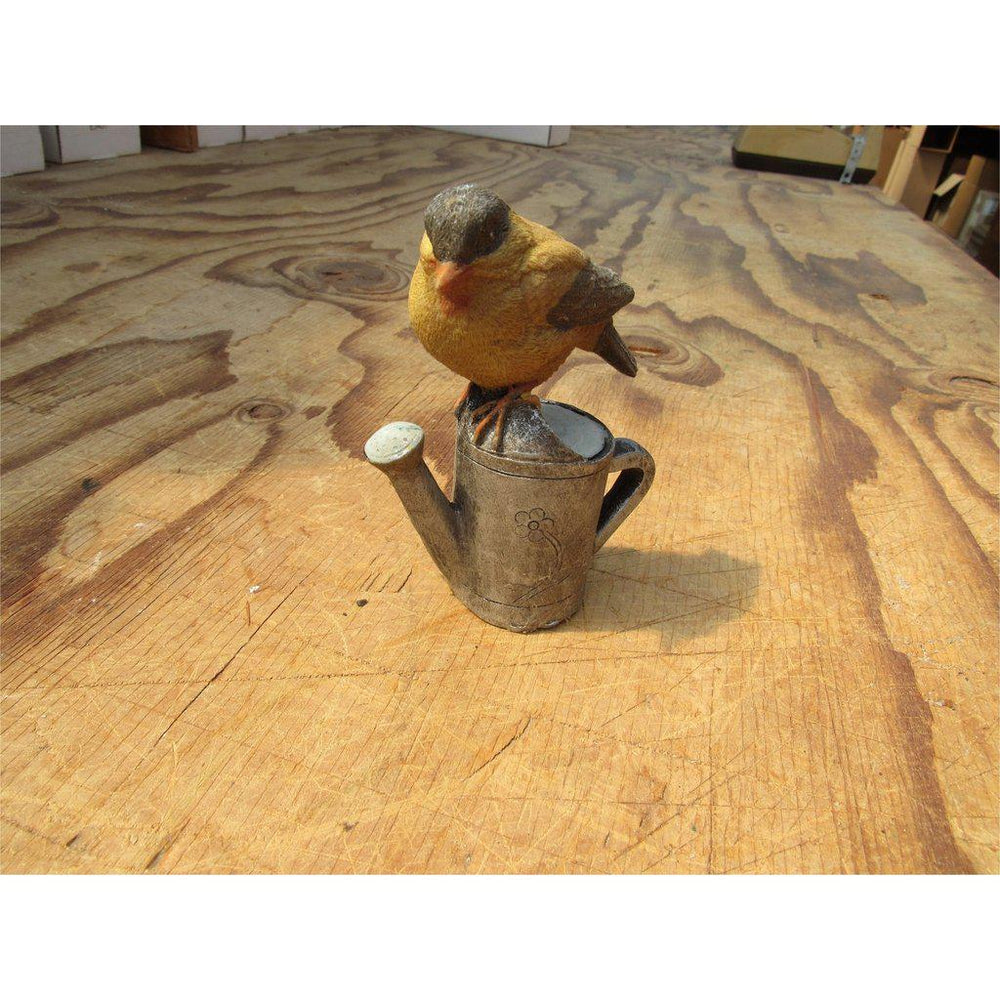 Bird on a Watering Can Figurine