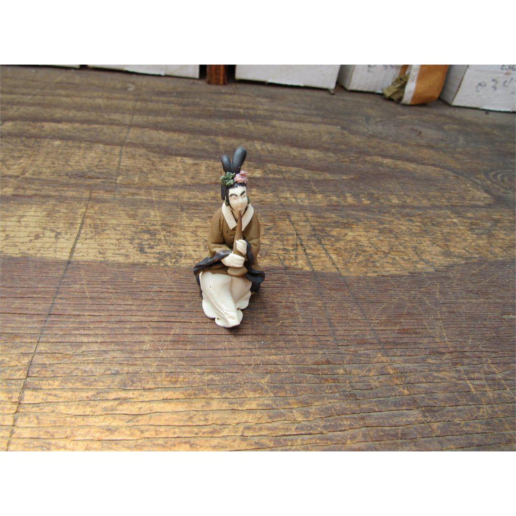 Female Musician Mud Figurine