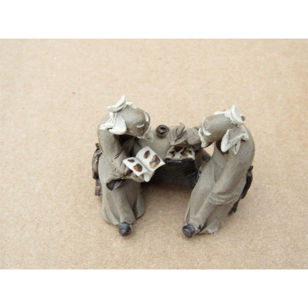 Old Scribes Working Ceramic Figurine Top