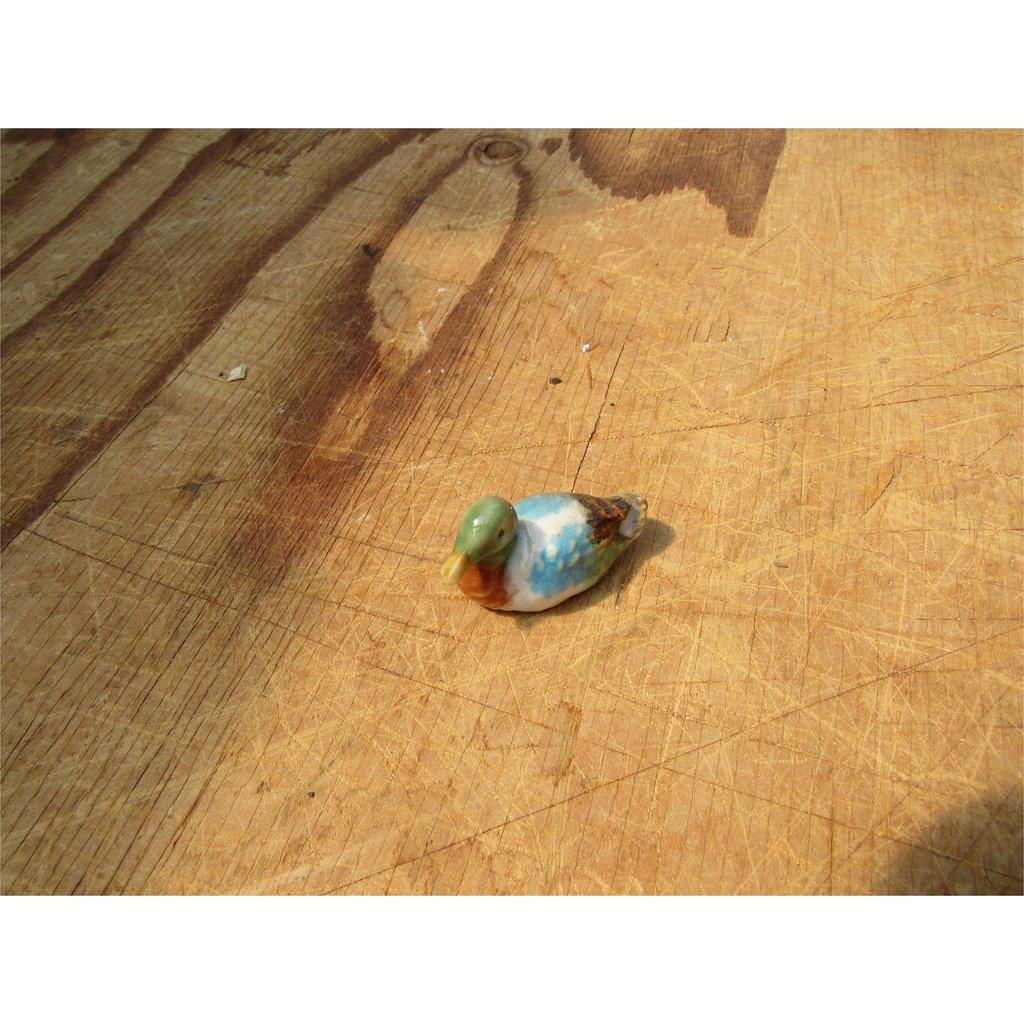 Painted Duck Ceramic Figurine Top